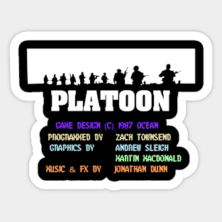 Platoon C64 Credits Screen (Dark Garments ONLY) Sticker